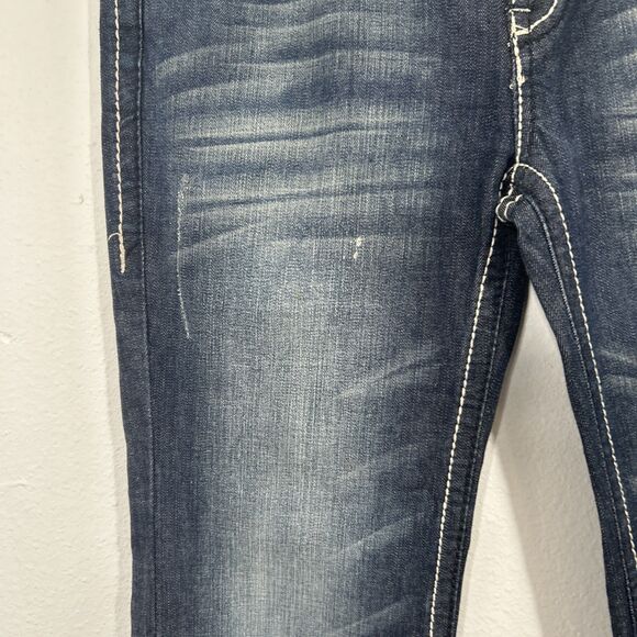 Cello Jeans Womens 8 Blue Mid Rise Bootcut Sparkling Embellished Y2K 90s - Picture 3 of 10